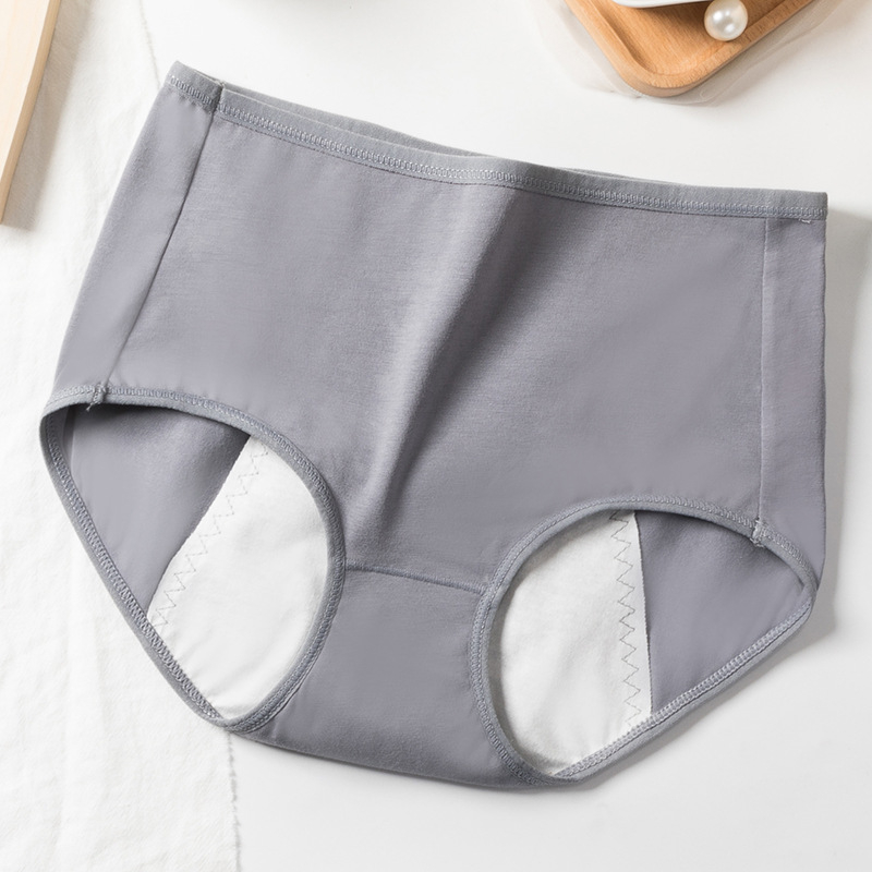 Ženske menstrualne gaćice od 100% pamuka, visoki struk, otpornost na curenje, antibakterijska podstava u području prepona, plus veličina