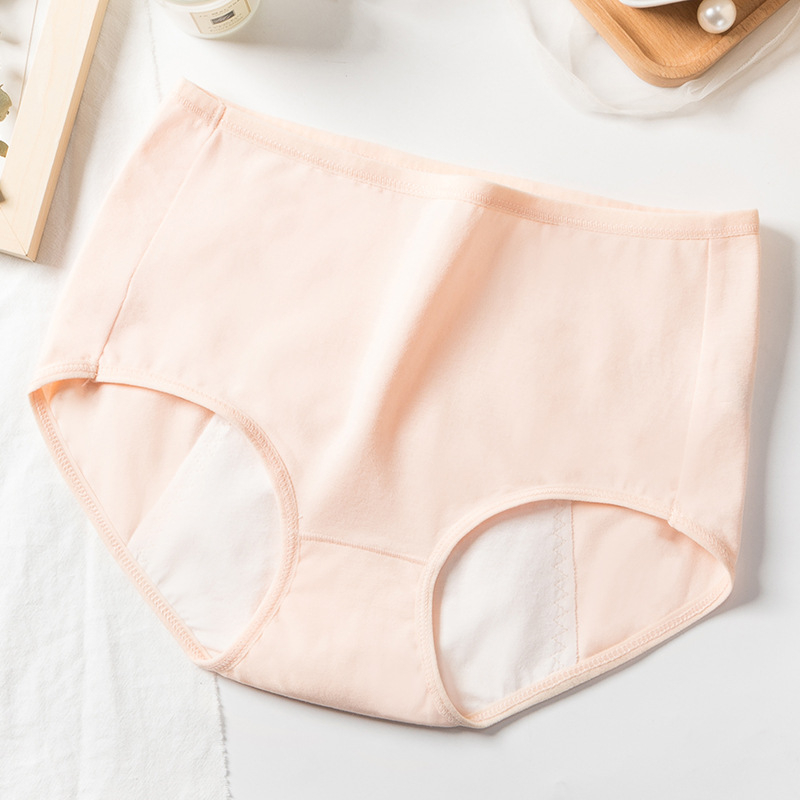 Ženske menstrualne gaćice od 100% pamuka, visoki struk, otpornost na curenje, antibakterijska podstava u području prepona, plus veličina