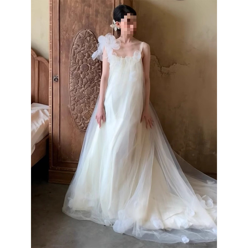 Мини сватбена рокля с едно рамо, А-линия, Chenille-Spandex смес, без ръкави, пролет 2024