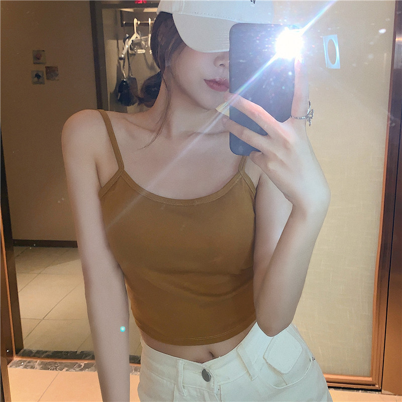Thai stil kamisol s jastučićem za dekolte, crop top s otvorenim leđima, jesenji komad odjeće, seksi dojam