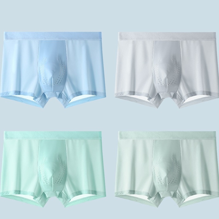 Muške ljetne Ice Silk bokserice, tanak kroj, 7A ginseng gusset, prozračne, bez šavova