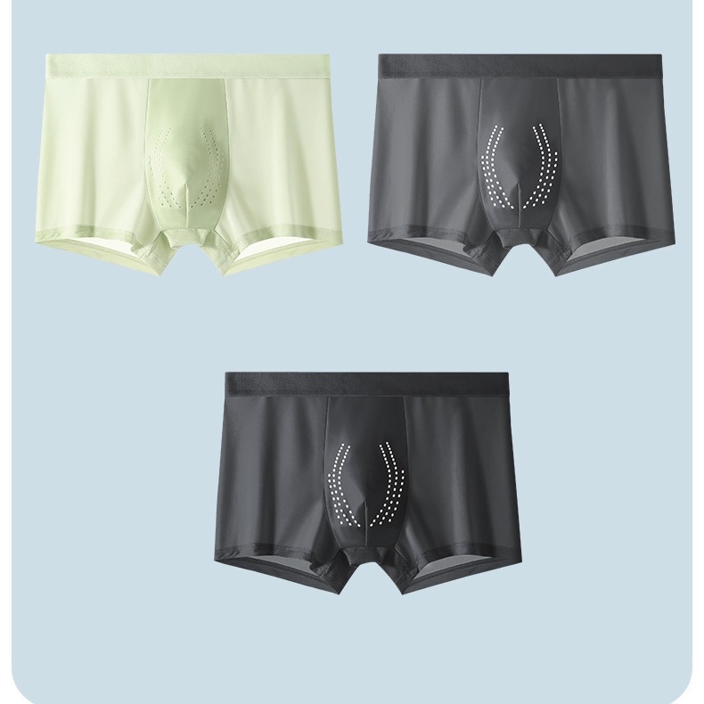 Muške ljetne Ice Silk bokserice, tanak kroj, 7A ginseng gusset, prozračne, bez šavova