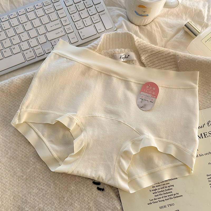 Chiloți din bumbac pentru fete, talie medie, fără linii vizibile, antibacterieni și respirabili