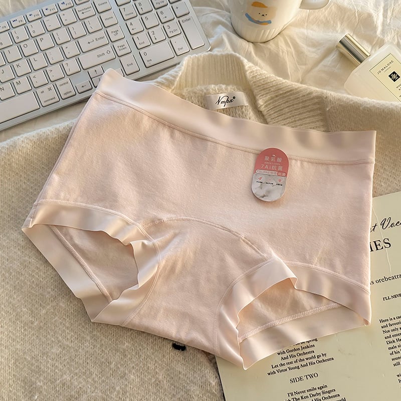 Chiloți din bumbac pentru fete, talie medie, fără linii vizibile, antibacterieni și respirabili