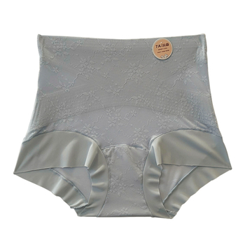 Chiloți femei cu talie înaltă, dantelă jacquard, respirabili, antibacterieni, fără urme vizibile