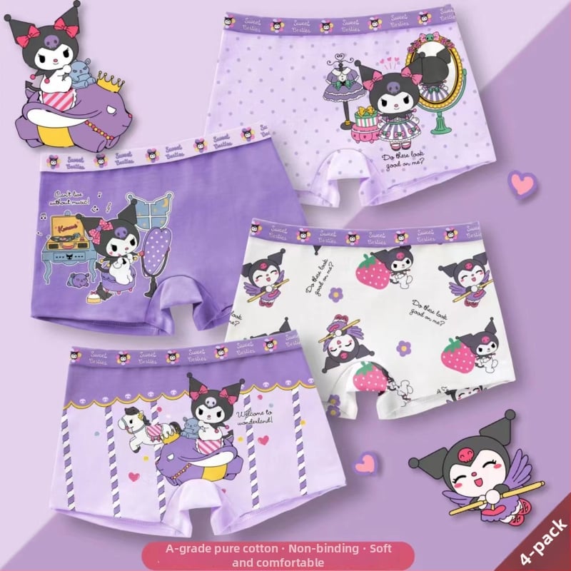 Tüdrukutele mõeldud puuvillased aluspüksid karikatuuridega, hingavad, 95% puuvill, 5% elastaan, Turvalikkuse klass A, vanusegrupp 3–8 aastat (sügisel 2023)