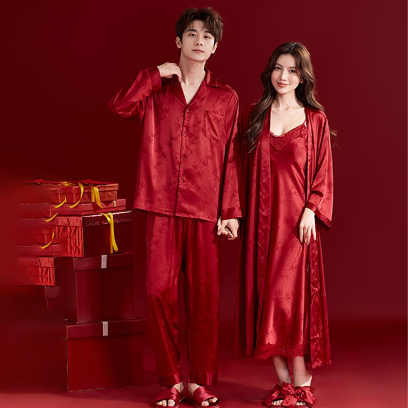 Ice Silk porų pižama – 95% poliesteris, plona medžiaga, visiems metų laikams, jaunoms poroms