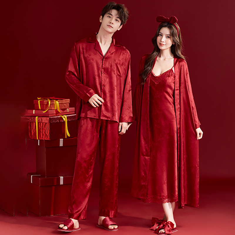 Ice Silk porų pižama – 95% poliesteris, plona medžiaga, visiems metų laikams, jaunoms poroms