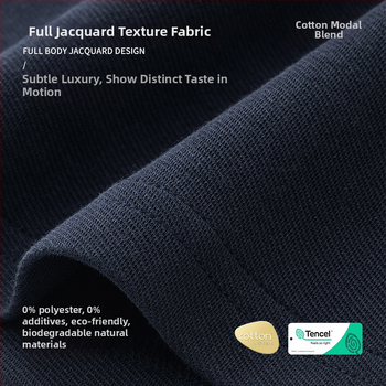 Muški set pidžama s jacquard teksturom i slojem zraka, luksuzan, proljeće-ljeto, otporan na naboranje, udoban za vanjsku upotrebu