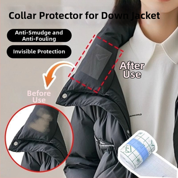 Kakla aizsarguzlīme - caurspīdīga, vienreizējās lietošanai, antinetīrības aizsardzība uz krekliņa kakla un piedurknēm