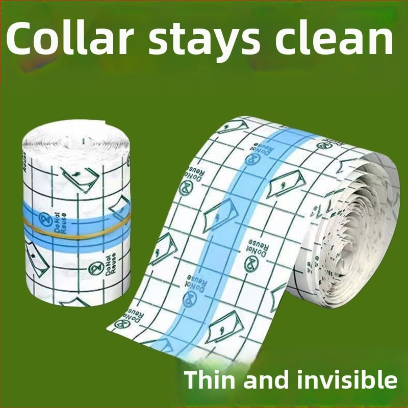 Kakla aizsarguzlīme - caurspīdīga, vienreizējās lietošanai, antinetīrības aizsardzība uz krekliņa kakla un piedurknēm