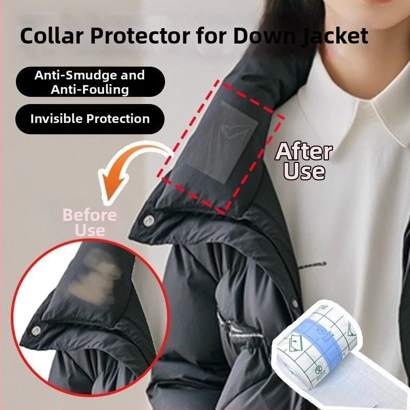 Štít na golier - priehľadný jednorazový štít proti špineniu pre golier košele a rukávy