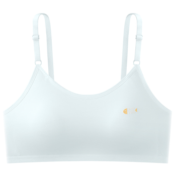 Mergaitėms paauglystės laikotarpiu apatinių drabužių komplektas, su pilna puodelio, plonas formuojantis puodelis, nailonas kvėpuojantis, viršutinis tubinis topas su fiksuotomis dvigubomis petnešėlėmis