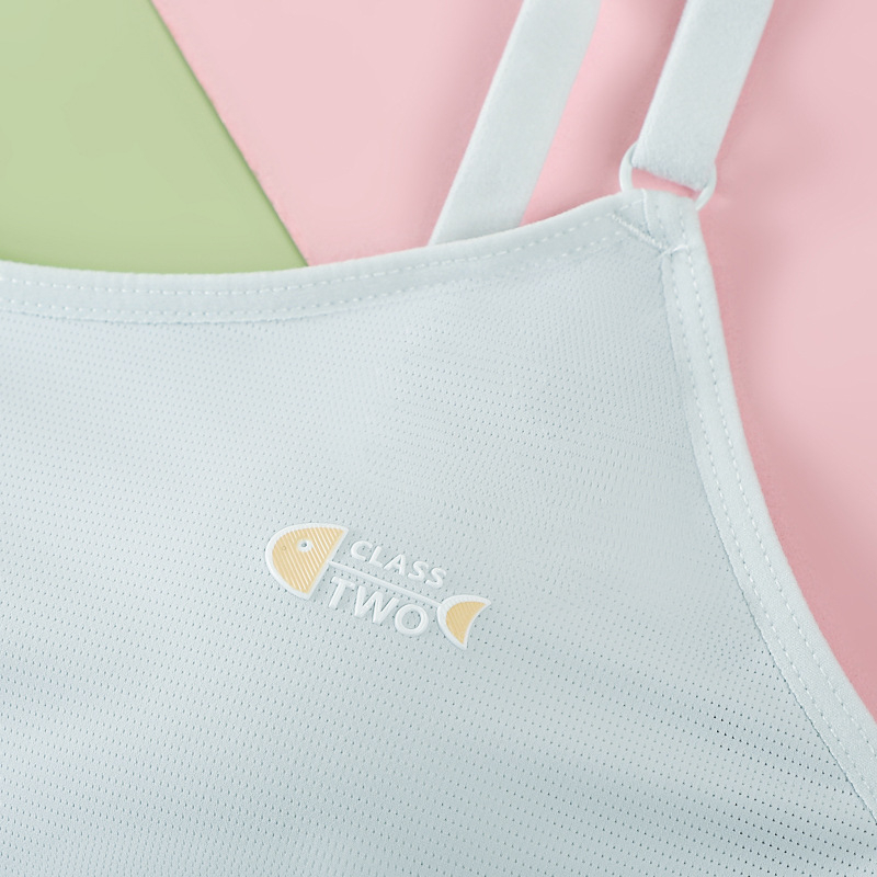 Mergaitėms paauglystės laikotarpiu apatinių drabužių komplektas, su pilna puodelio, plonas formuojantis puodelis, nailonas kvėpuojantis, viršutinis tubinis topas su fiksuotomis dvigubomis petnešėlėmis