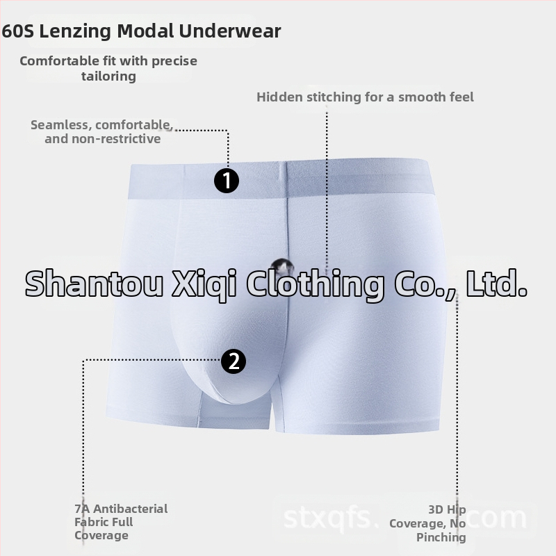 Boxeri bărbați fără cusături din modal, talie medie, respirabili, ambalaj de 60 bucăți