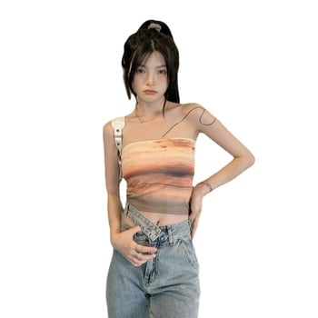 Tanak tube top bez naramenica, ultra kratka duljina ≤40 cm, japansko-korejski ležerni stil za žene