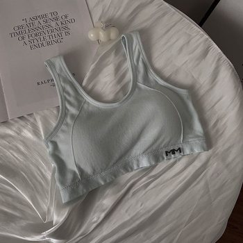 Top tub nylon cu înfășurare a pieptului, stil vestă pentru adolescente, cu cupe pline și cupe modelatoare subțiri, respirabil, fără luciu, 80-90% nylon, iarna 2024