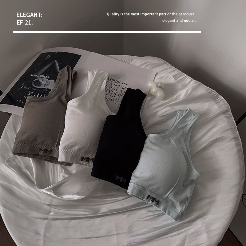 Top tub nylon cu înfășurare a pieptului, stil vestă pentru adolescente, cu cupe pline și cupe modelatoare subțiri, respirabil, fără luciu, 80-90% nylon, iarna 2024