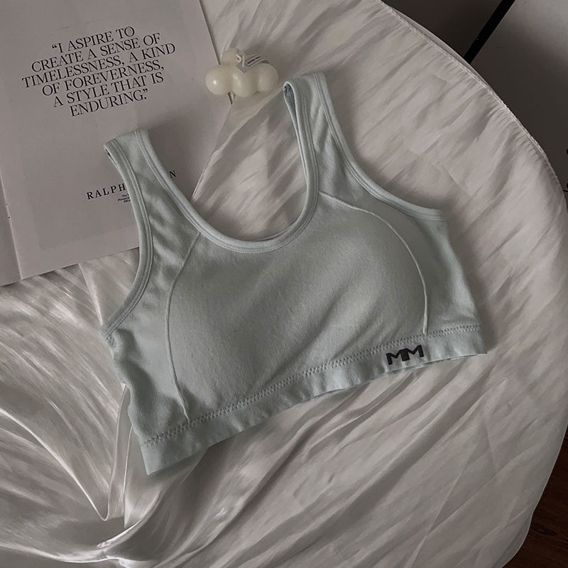 Top tub nylon cu înfășurare a pieptului, stil vestă pentru adolescente, cu cupe pline și cupe modelatoare subțiri, respirabil, fără luciu, 80-90% nylon, iarna 2024