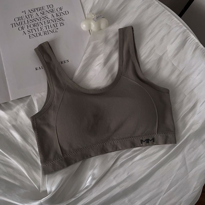 Top tub nylon cu înfășurare a pieptului, stil vestă pentru adolescente, cu cupe pline și cupe modelatoare subțiri, respirabil, fără luciu, 80-90% nylon, iarna 2024