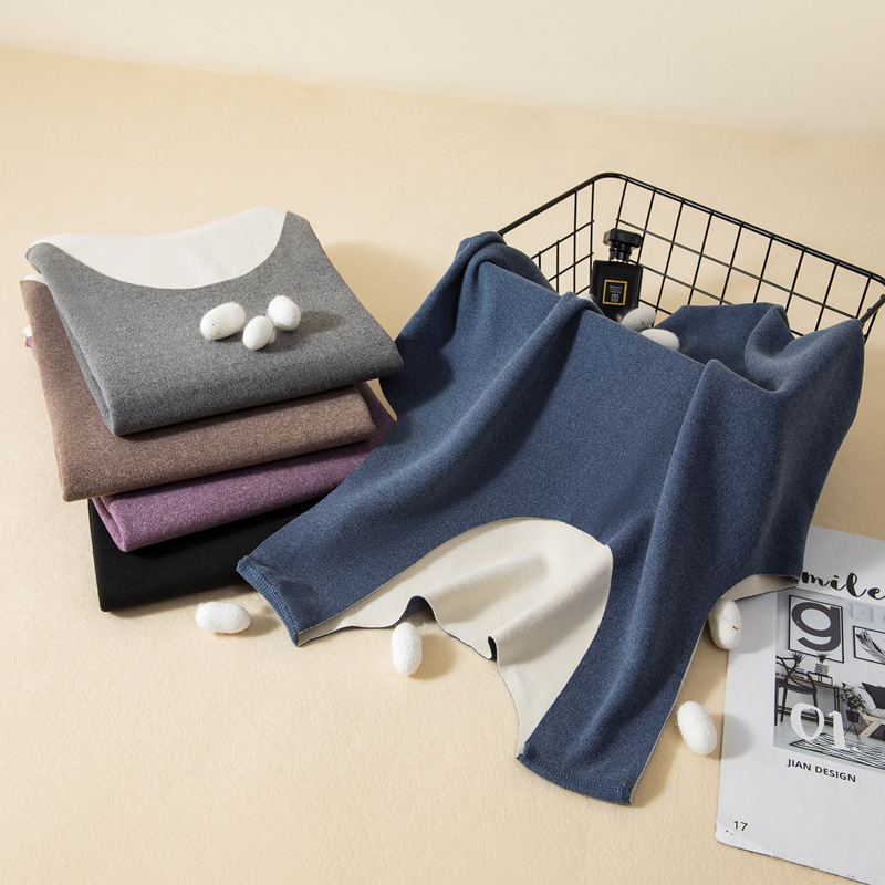 Vesta caldă pentru bărbați, căptuțită cu velur, dublu strat, fără cusături, guler rotund, țesătură poliester