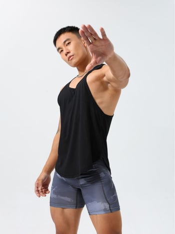 Vyrinė sportinė liemenė, greitai džiūstantis kanapių pluošto mišinys, dryžuotas raštas, vasaros dėvėjimui