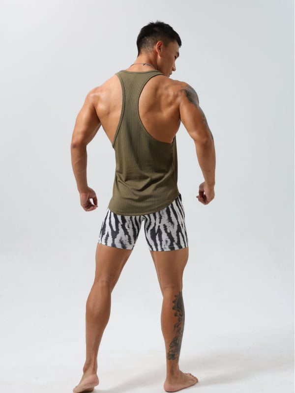 Vyrinė sportinė liemenė, greitai džiūstantis kanapių pluošto mišinys, dryžuotas raštas, vasaros dėvėjimui