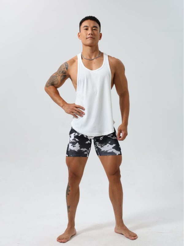 Vyrinė sportinė liemenė, greitai džiūstantis kanapių pluošto mišinys, dryžuotas raštas, vasaros dėvėjimui