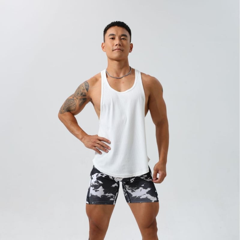 Vyrinė sportinė liemenė, greitai džiūstantis kanapių pluošto mišinys, dryžuotas raštas, vasaros dėvėjimui