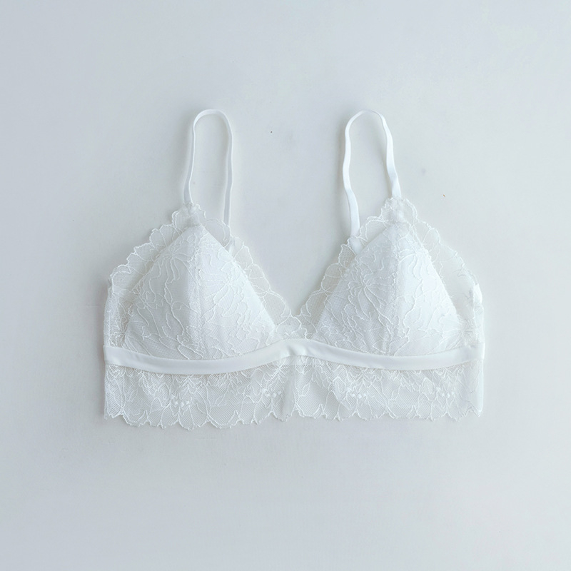 Trikampio puodelio liemenėlė su nėriniais ir Mulberry šilko įdėklu, 100% šilkas, plonas formuojamas puodelis, prancūziškas stilius nugaros