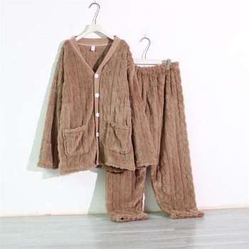 Muški set pidžama od flanelne tkanine, plus veličina, debeli koralni fleece, zimska kućna odjeća