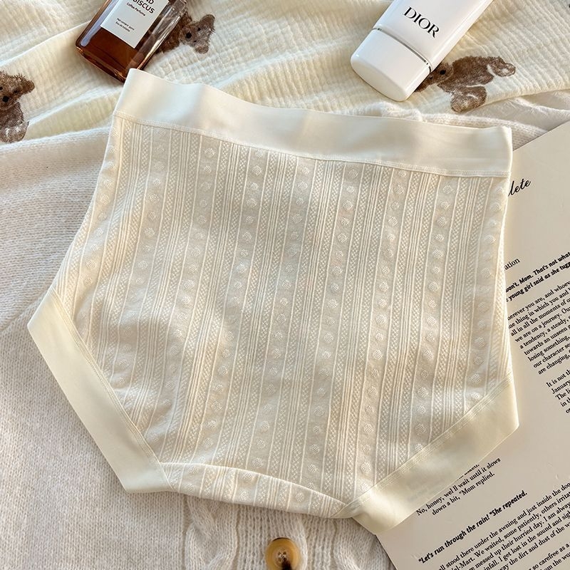 [7A Antibacterial] Gaćice visokog struka od pamuka, podstava od Mulberry Silk, prozračan, cvjetni uzorak, plus veličina