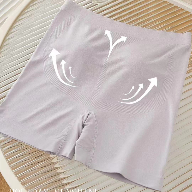 Pantaloni de siguranță pentru femei fără cusături — țesătură modal, talie medie, țesătură simplă, anti-expunere