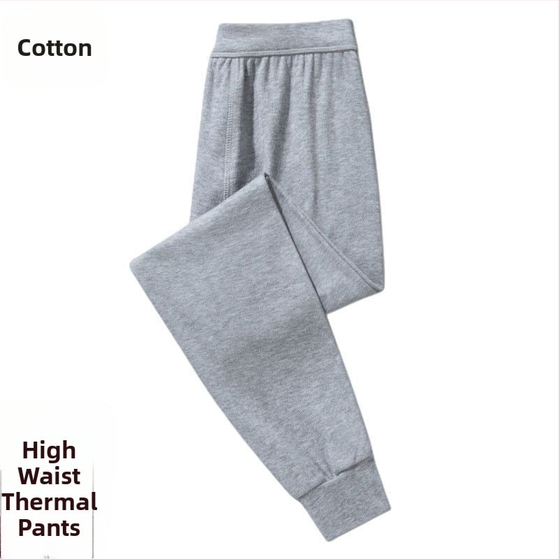 Vyrų 100% medvilnės aukštos juosmens šiluminės kelnės, 3/4 ilgio, kvėpuojančios, vėjo atsparios
