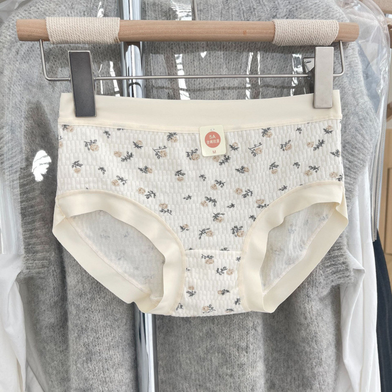 Plus veličina 5A antibakterijske jacquard pamukaste ženske gaćice s voćnim printom, pletene od pamuka, za jesen i zimu.