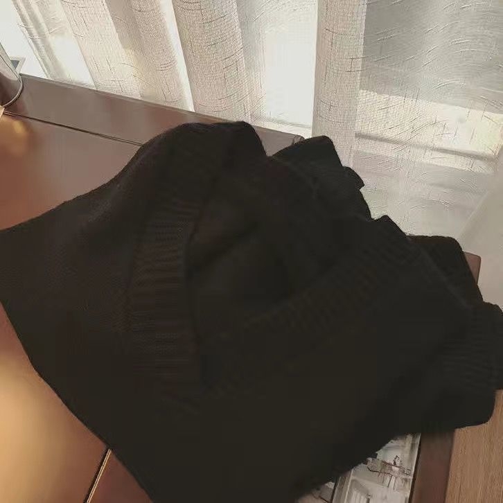 Ženski V-izrez pleteni vest, bez rukava, školski stil (V-izrez, bez rukava, pleteni, vlna, rayon)