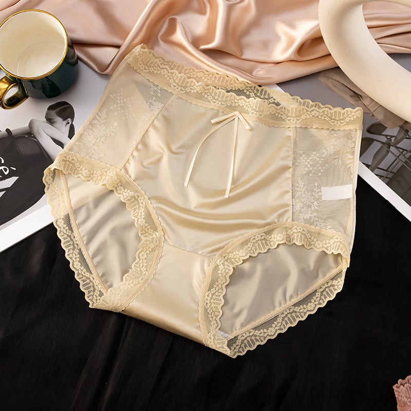 Chiloți femei cu talie înaltă și dantelă, nylon, căptușeală din bumbac, respirabili