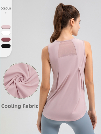 Ready to move Дамски летен свободен безръкав топ за йога — Бързосъхнеща, дишаща, влагоотводяща; Нейлон 80% + спандекс 20%