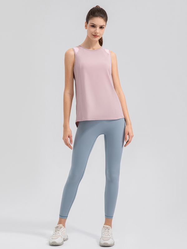 Ready to move Дамски летен свободен безръкав топ за йога — Бързосъхнеща, дишаща, влагоотводяща; Нейлон 80% + спандекс 20%