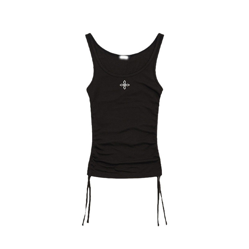 Lyocell camisole za žene, uski kroj, izšiven detalj, dvostruke naramenice, podesiva elastičnost