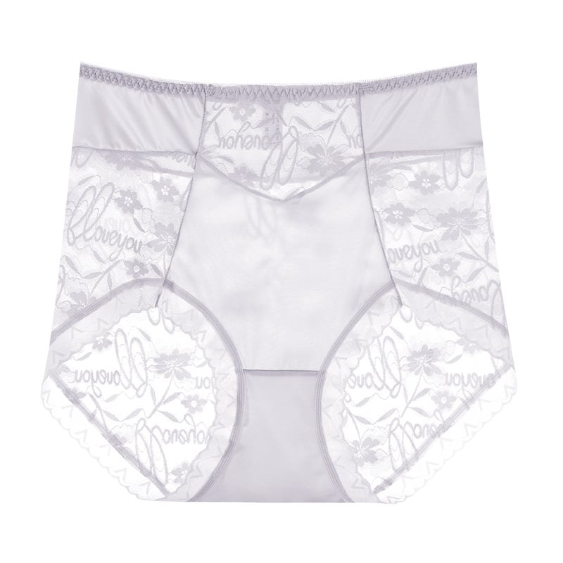 Дамски бикини с висока талия, антибактериални и дишащи, основен плат: найлон, памучна подплата, флорален принт, плетена материя