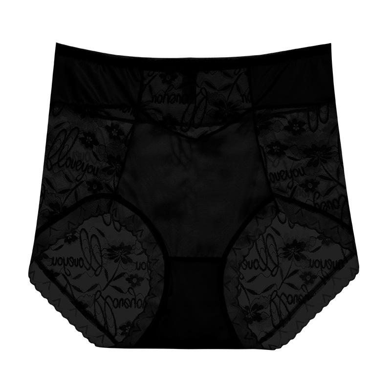 Дамски бикини с висока талия, антибактериални и дишащи, основен плат: найлон, памучна подплата, флорален принт, плетена материя