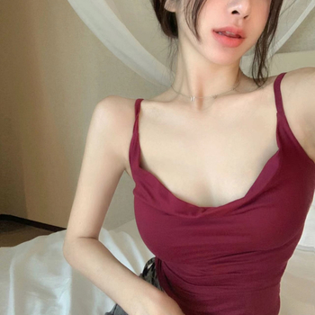 Camisole με τιράντες από Modal, πιέτες, ενσωματωμένες ενισχυμένες κάψες στήθους, κοντό τοπ χωρίς μανίκια, Άνοιξη-Καλοκαίρι 2024