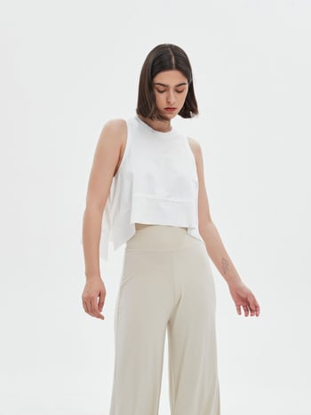 Γυναικείος φαρδύς αμάνικος τοπ γιόγκα, διαπνοή, απομάκρυνση υγρασίας, 100% Solona βαμβάκι