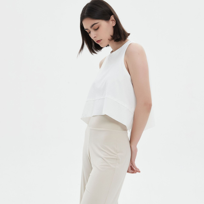 Γυναικείος φαρδύς αμάνικος τοπ γιόγκα, διαπνοή, απομάκρυνση υγρασίας, 100% Solona βαμβάκι