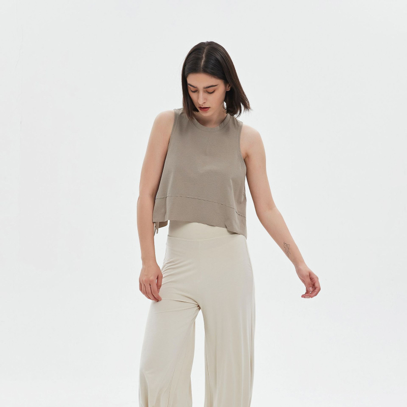 Γυναικείος φαρδύς αμάνικος τοπ γιόγκα, διαπνοή, απομάκρυνση υγρασίας, 100% Solona βαμβάκι