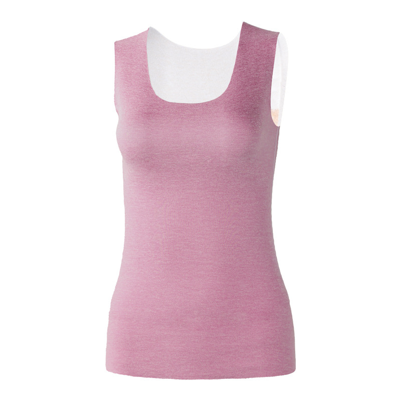 Termalna bezšivna vest za muškarce s fleksi podstavom i patch-ovima Mink velvet silk, zaštita leđa, dvostruki sloj poliestera, U-izrez vrata, može se nositi kao osnovni sloj ili vanjska odjeća