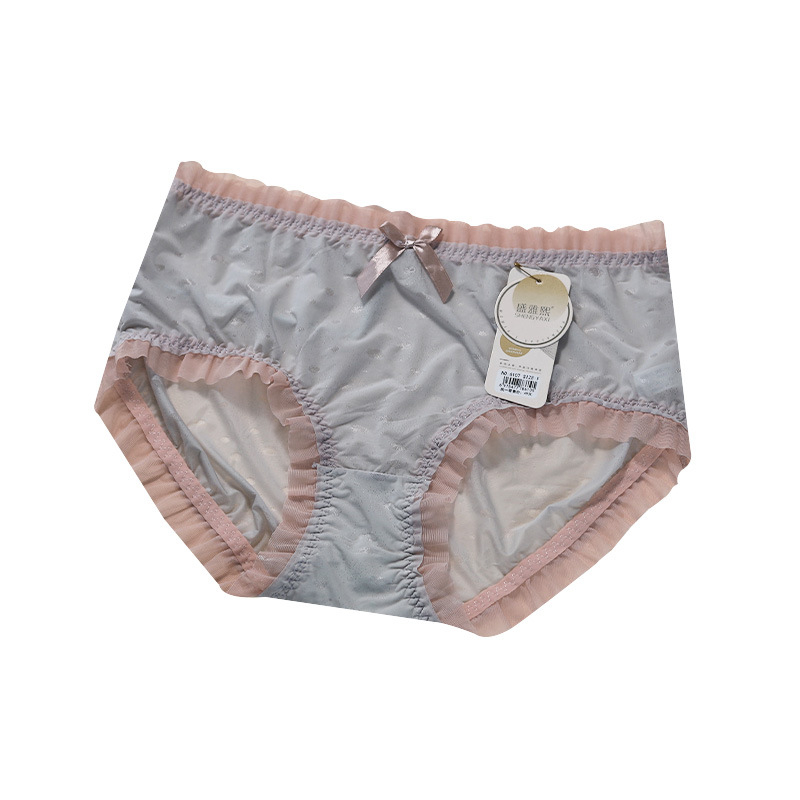 1128 Ljeto: Ženske gaćice Ice Silk, tanke, visoka elastičnost, plus size, s čipkastim rubom