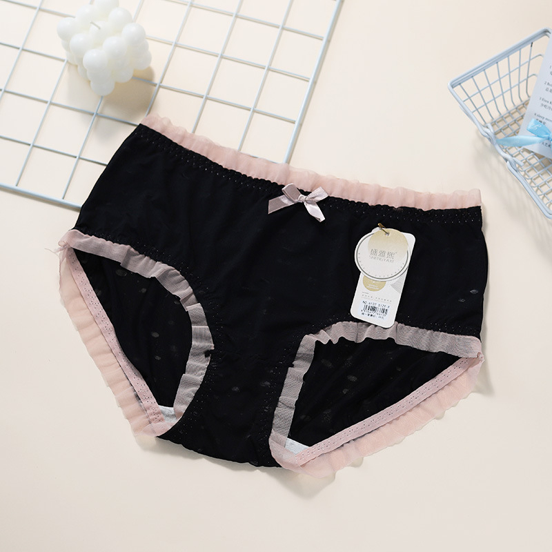 1128 Ljeto: Ženske gaćice Ice Silk, tanke, visoka elastičnost, plus size, s čipkastim rubom