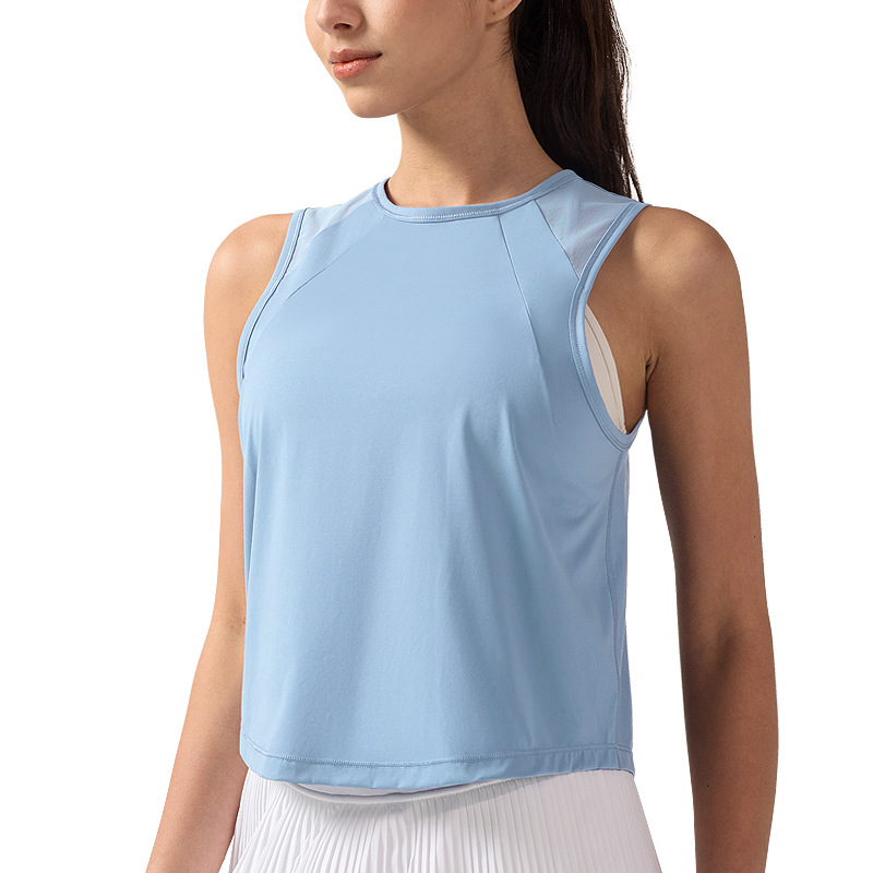 Inflachi женски безръкав йога топ до ханша, мрежеста тъкан, бързосъхнеща и дишаща, 76% полиамид, 24% спандекс